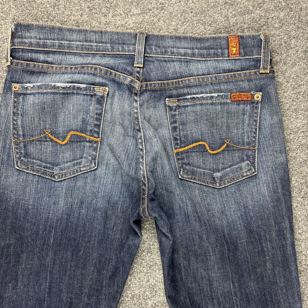 7 For All Mankind Flare Jeans Women's 30 Blue Dark Wash - Picture 5 of 12